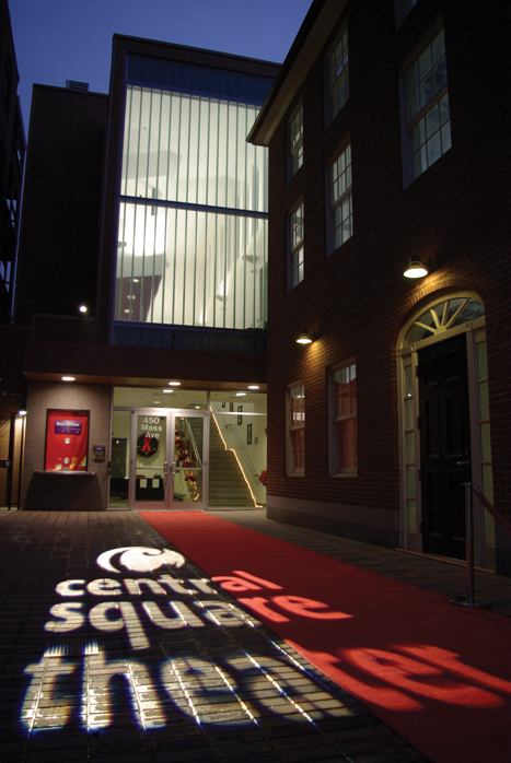 Central Square Theater at night