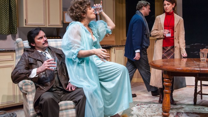 Bill Mootos, Stephanie Clayman, Steven Barkhimer and Liz Hayes in Alan Ayckbourn's ABSURD PERSON SINGULAR. Produced by The Nora Theatre Company. Photo: A.R. Sinclair Photography.