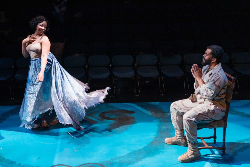 Ramona Lisa Alexander (Circe) and Brandon G. Green (Ulysses Lincoln). Photo: Maggie Hall.