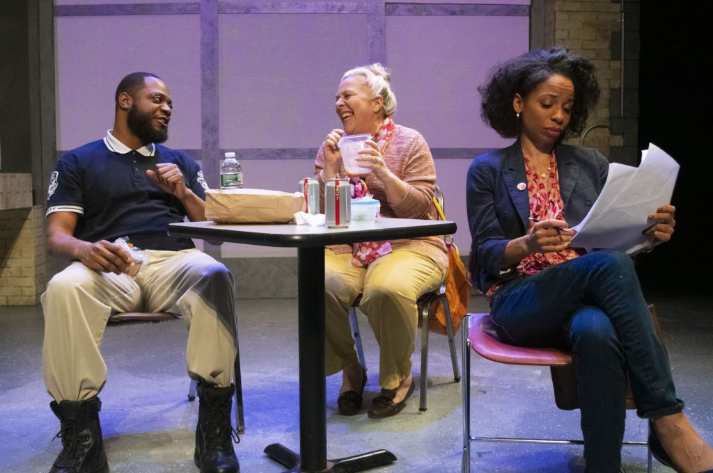 James Ricardo Milord, Barbara Douglass, and Alexandria Danielle King in "Pipeline". Photo: Nina Groom.