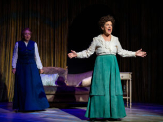 Lee Mikeska Gardner &amp; Debra Wise in &quot;The Half-Life of Marie Curie&quot;. Photo: Nile Scott Studios