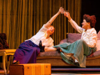 Lee Mikeska Gardner &amp; Debra Wise in &quot;The Half-Life of Marie Curie&quot;. Photo: Nile Scott Studios