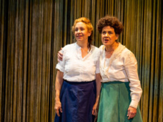 Lee Mikeska Gardner &amp; Debra Wise in &quot;The Half-Life of Marie Curie&quot;. Photo: Nile Scott Studios
