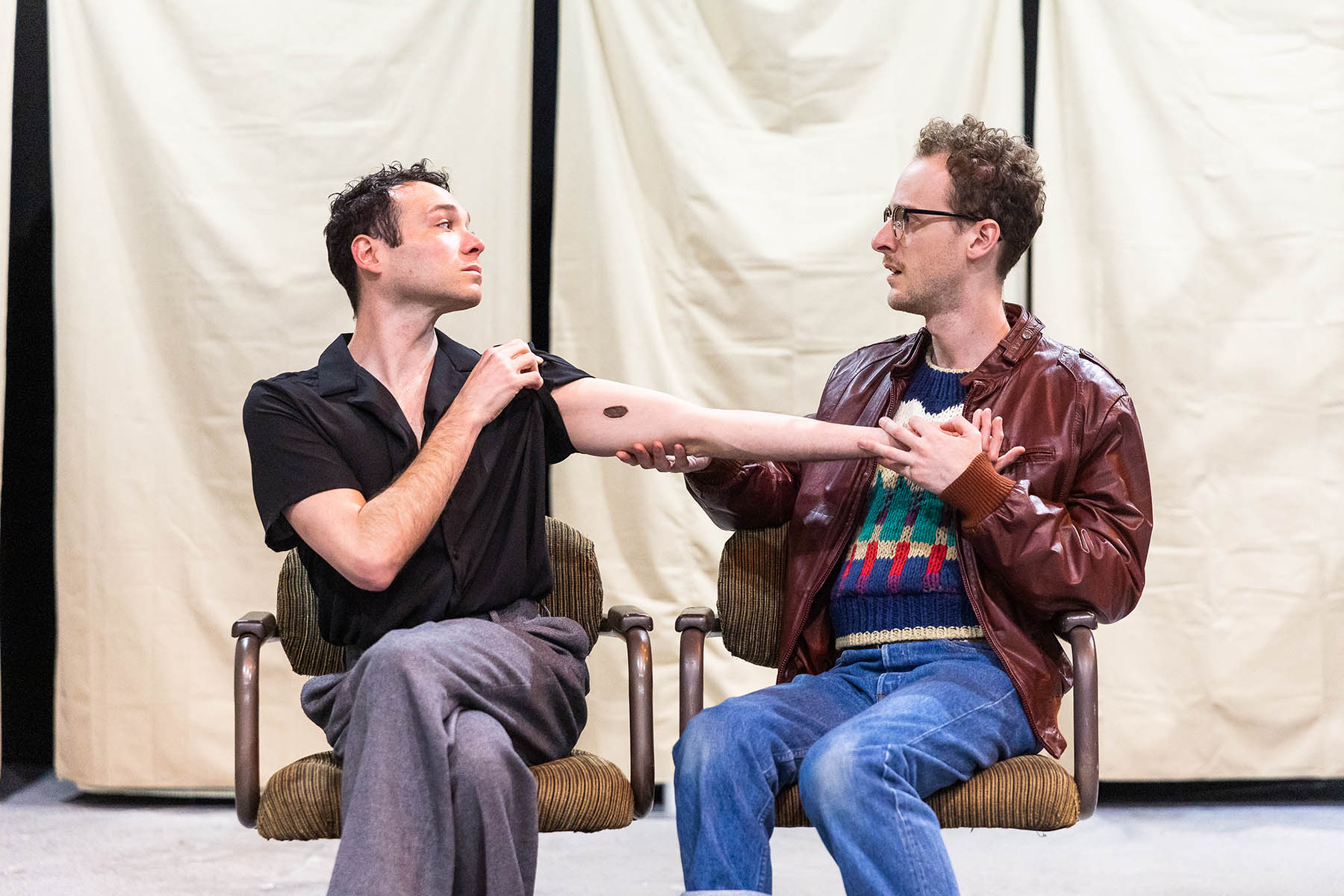 Eddie Shields and Zach Fike Hodges in Angels in America, Part 1: Millennium Approaches. Photo: Nile Scott Studios.Scott Studios.