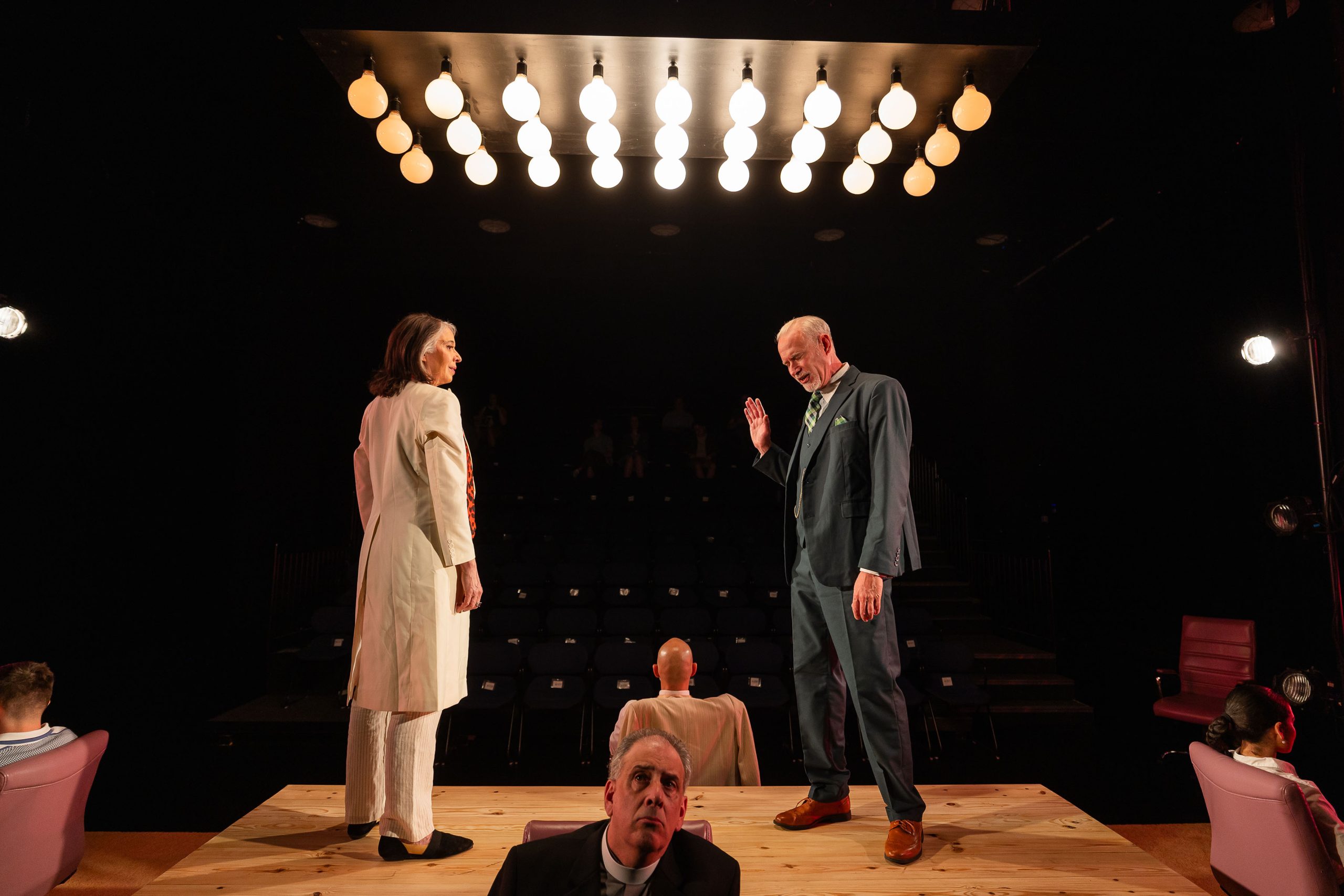 Melinda Lopez, Barlow Adamson, and the cast of of Mrs. Warren's Profession. Photo: Nile Scott Studios.